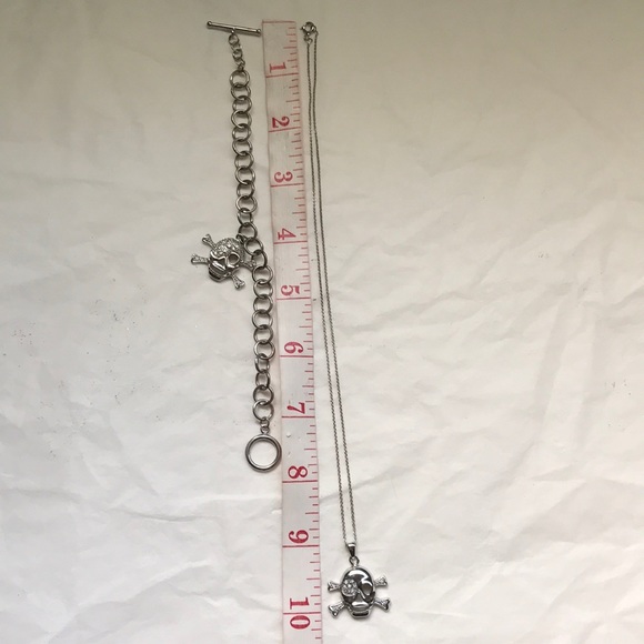 Skull & Crossbones 925 sterling silver set - Picture 13 of 14